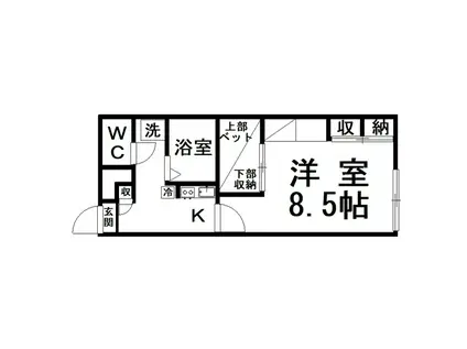 レオパレス昭和中央(1K/1階)の間取り写真