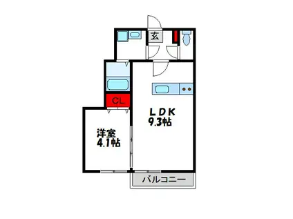 IBUKI壱番館(1LDK/1階)の間取り写真
