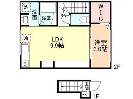 TAKARA II(1LDK/2階)の間取り写真