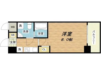 セレニテ北久宝寺(1K/9階)の間取り写真