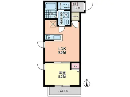 グランドソレイユ(1LDK/1階)の間取り写真