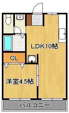 カレッジライフイシモト(1LDK/1階)の間取り写真