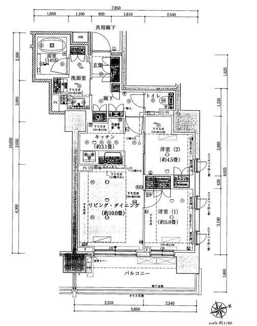 ウェリス六本木(2LDK/3階)の間取り写真