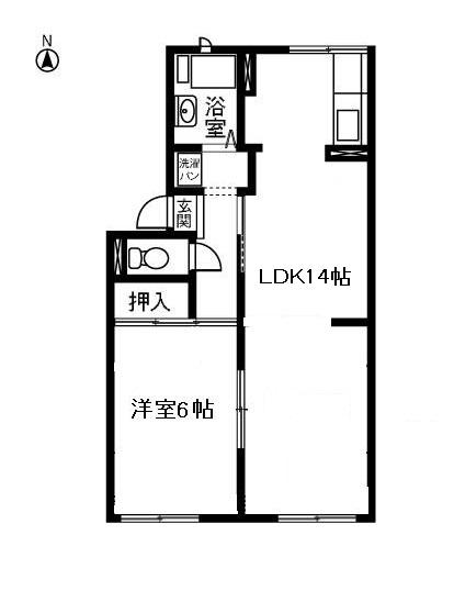コーポ春日(1LDK/2階)の間取り写真