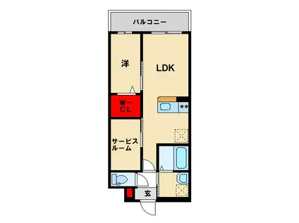 LIFEFIELD小郡II(1SLDK/4階)の間取り写真