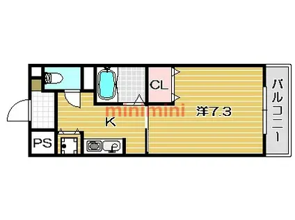 ハイマートさつき(1K/1階)の間取り写真