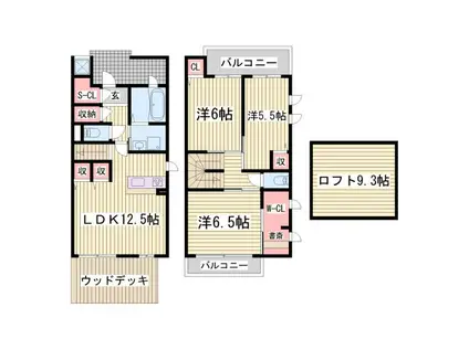 ヴィラージュ山手(3LDK/1階)の間取り写真