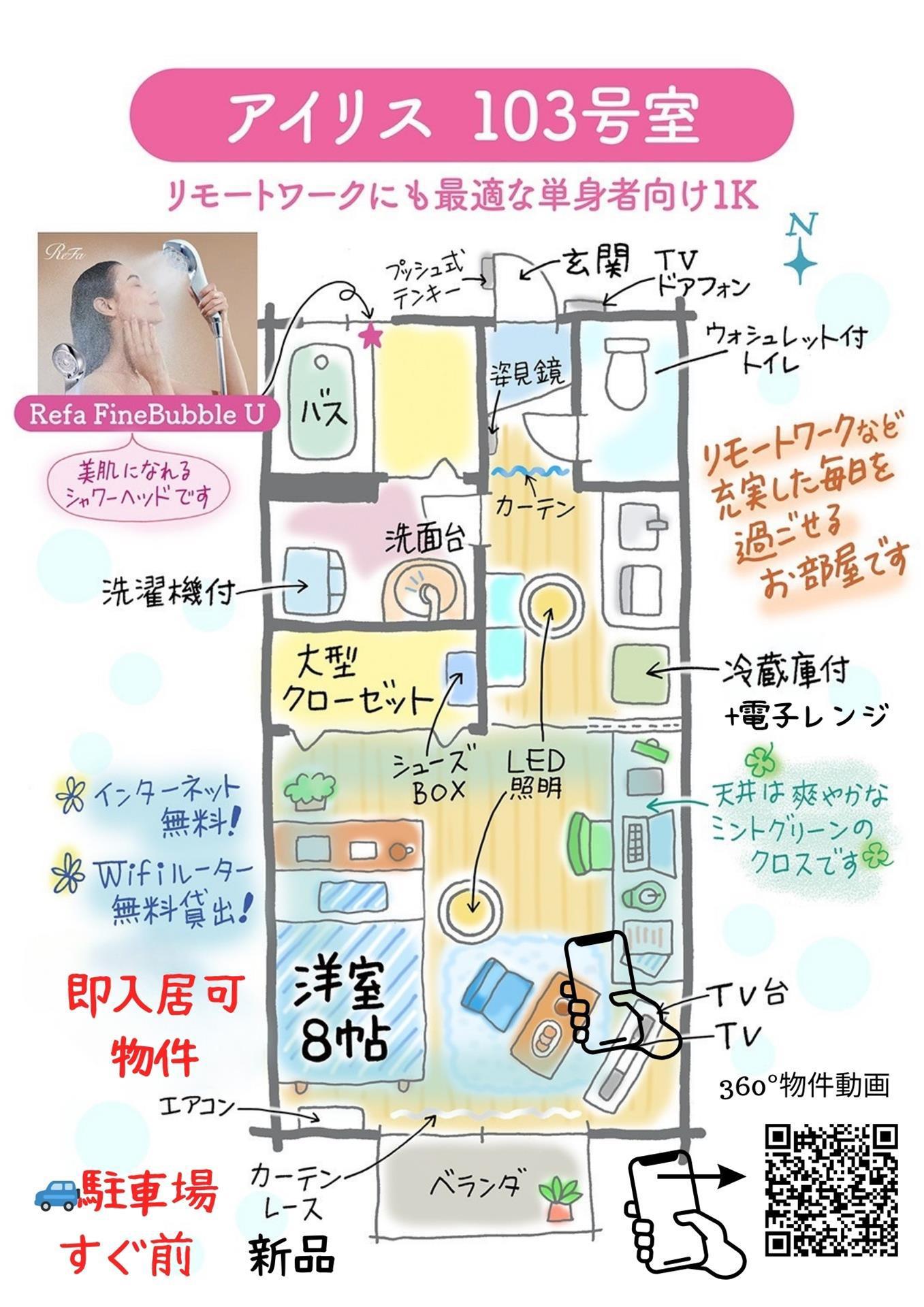 IRIS(1K/1階)の間取り写真