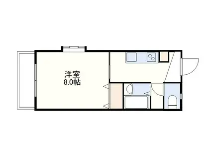 マンション大洋(1K/2階)の間取り写真