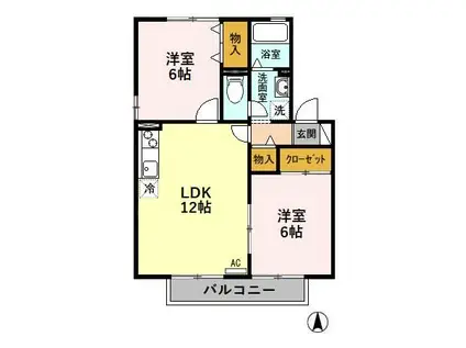 CONSTRUCTII(2LDK/2階)の間取り写真