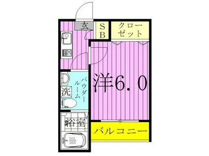 ベルメント陣屋前B(1K/2階)の間取り写真
