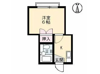 コンパクトハイツ(1K/1階)の間取り写真