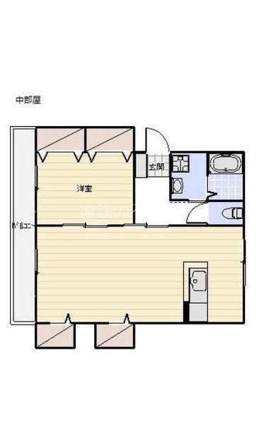 カトレア(1LDK/1階)の間取り写真