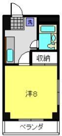コクブマンション(1K/2階)の間取り写真