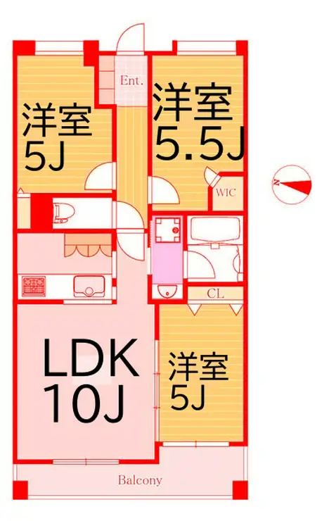 クレストシティタワーズ横浜 8階階 間取り