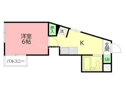プレステージ新沢I(1K/2階)の間取り写真