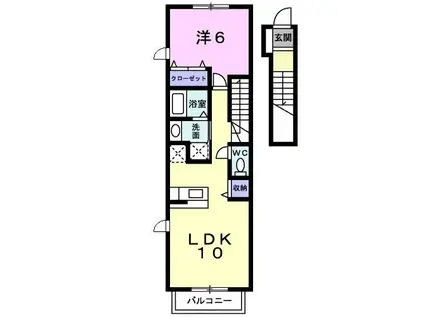 みかんとりんご(1LDK/2階)の間取り写真