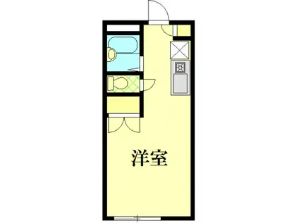 ＪＲ東海道本線 平塚駅 徒歩32分 2階建 築29年(1K/1階)の間取り写真