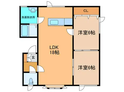 ハイツ文京(2LDK/2階)の間取り写真