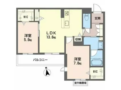 プレミアス鳳II(2LDK/2階)の間取り写真