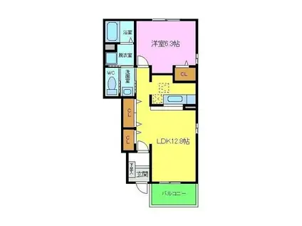 カンフォートG Ⅲ(1LDK/1階)の間取り写真