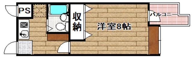 東白マンション(1K/3階)の間取り写真