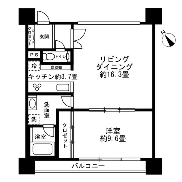 リリファ横濱山下町(1LDK/7階)の間取り写真
