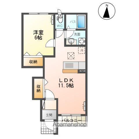 ライムフェルト(1LDK/1階)の間取り写真