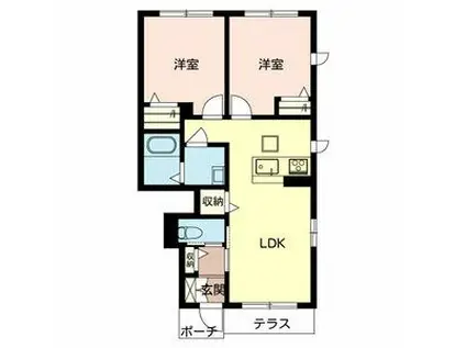 シャーメゾンフローラ(2LDK/1階)の間取り写真
