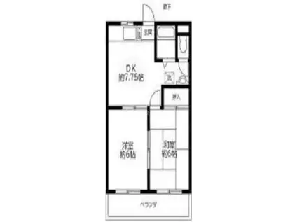 レジデンス宝田I(2DK/1階)の間取り写真