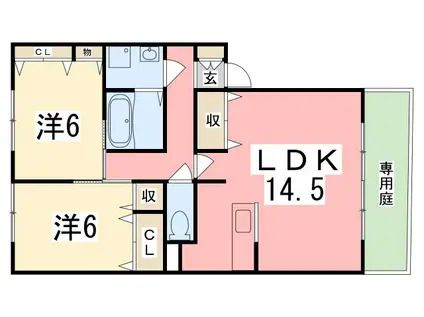 ラティルス(2LDK/2階)の間取り写真