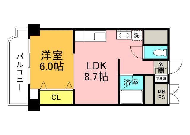 シャンボール東雲(1LDK/4階)の間取り写真