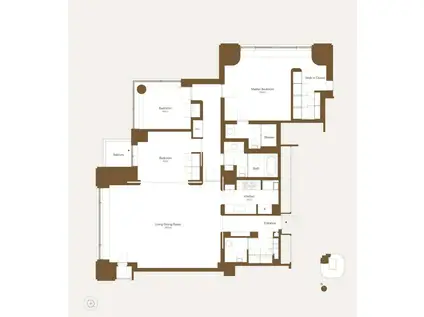 六本木ヒルズレジデンスC(3LDK/35階)の間取り写真