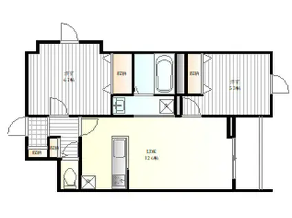 ベルリード美田園(2LDK/2階)の間取り写真