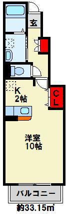 カレントハウス(1K/1階)の間取り写真