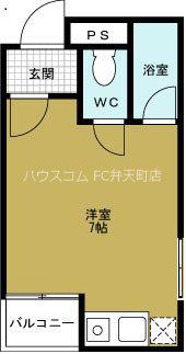 ゼブラII(ワンルーム/2階)の間取り写真