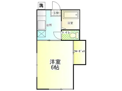 コーポヤマシタ(1K/2階)の間取り写真