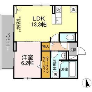 サンティモン(1LDK/3階)の間取り写真