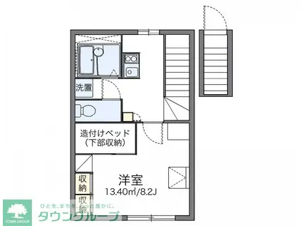 レオパレスYOU(1K/2階)の間取り写真