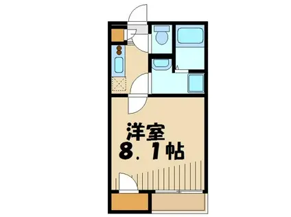 クレイノサニープレイス宮前平(1K/2階)の間取り写真