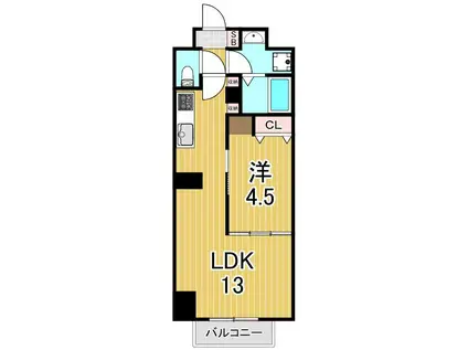 PARK SIDE VILLA(1LDK/4階)の間取り写真