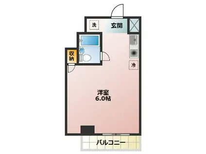 サンハイム(ワンルーム/2階)の間取り写真