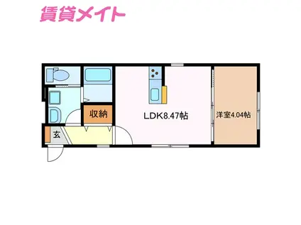 LEBOIS桑名 II(1LDK/1階)の間取り写真