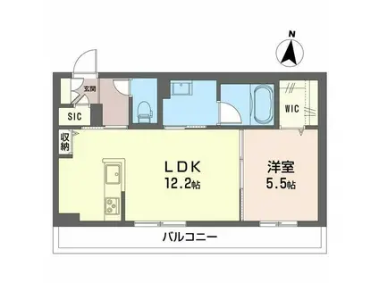 サンクチュアリ櫛引(1LDK/1階)の間取り写真