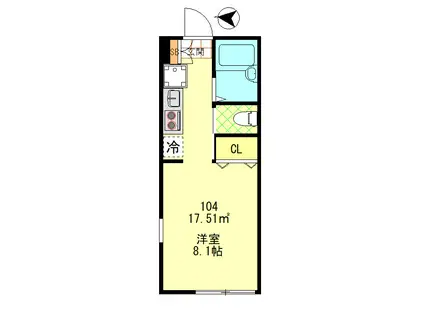 AZEST-RENT武蔵新城(ワンルーム/1階)の間取り写真
