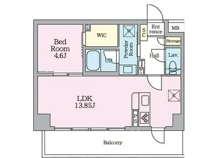 DAIWAグレイスメゾン二子玉川(1LDK/4階)の間取り写真