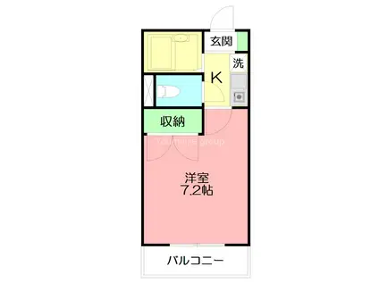 インペリアル湘南I(1K/3階)の間取り写真