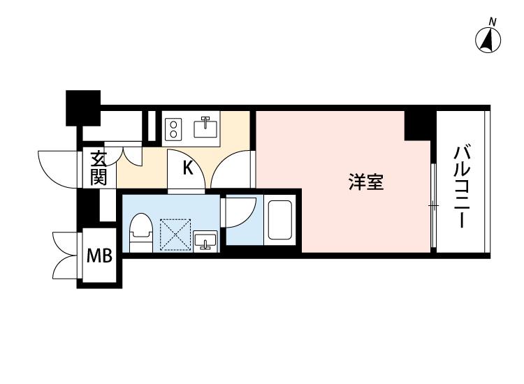 SQUARE CITY YOKOHAMA NEGISHI(1K/2階)の間取り写真
