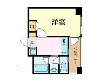 ニューロング博多(1K/5階)の間取り写真