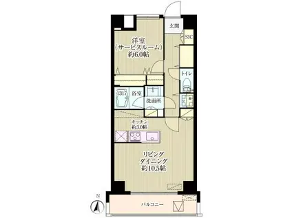 アリビオテラス芦花公園(1LDK/3階)の間取り写真